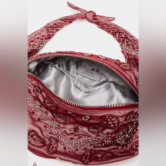 Zara Red Bandana Shoulder Bag - Picture 5 of 5